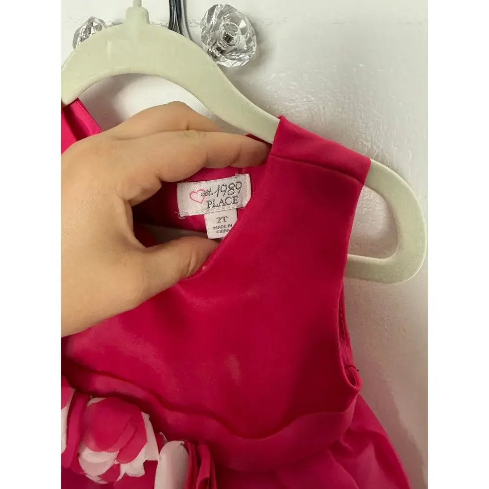 The Children's Place Pink Sleeveless Puffy Dressy Formal Dress 2T Flower Girl